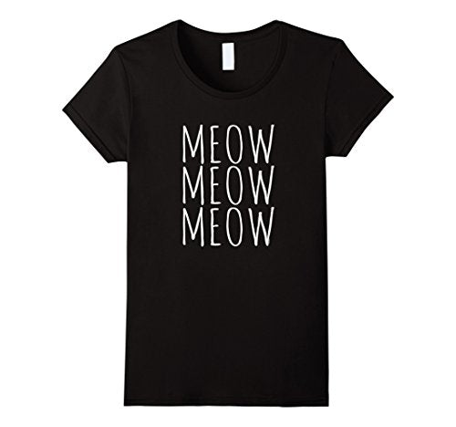Womens Meow Meow Meow - Cat Lovers Cute Premium T-Shirt XL Black