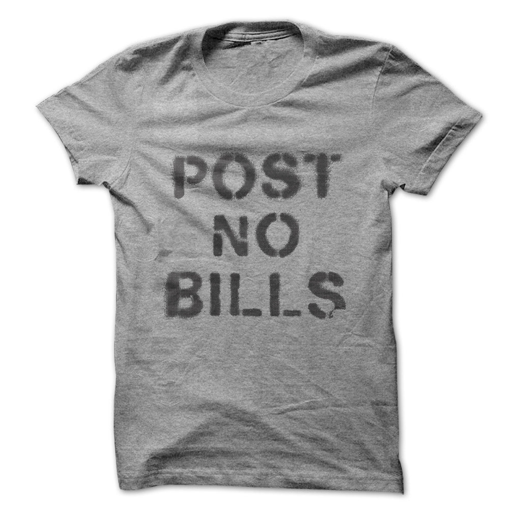 Heather Gray Post No Bills Spray Paint Graphic T-Shirt