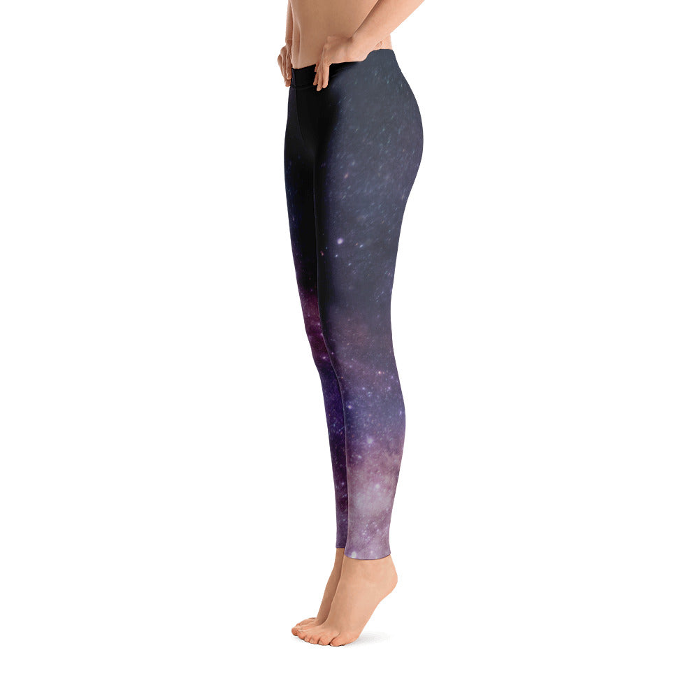Milky Way Galaxy Print Yoga Pants - Leggings - Purple – culture canyon